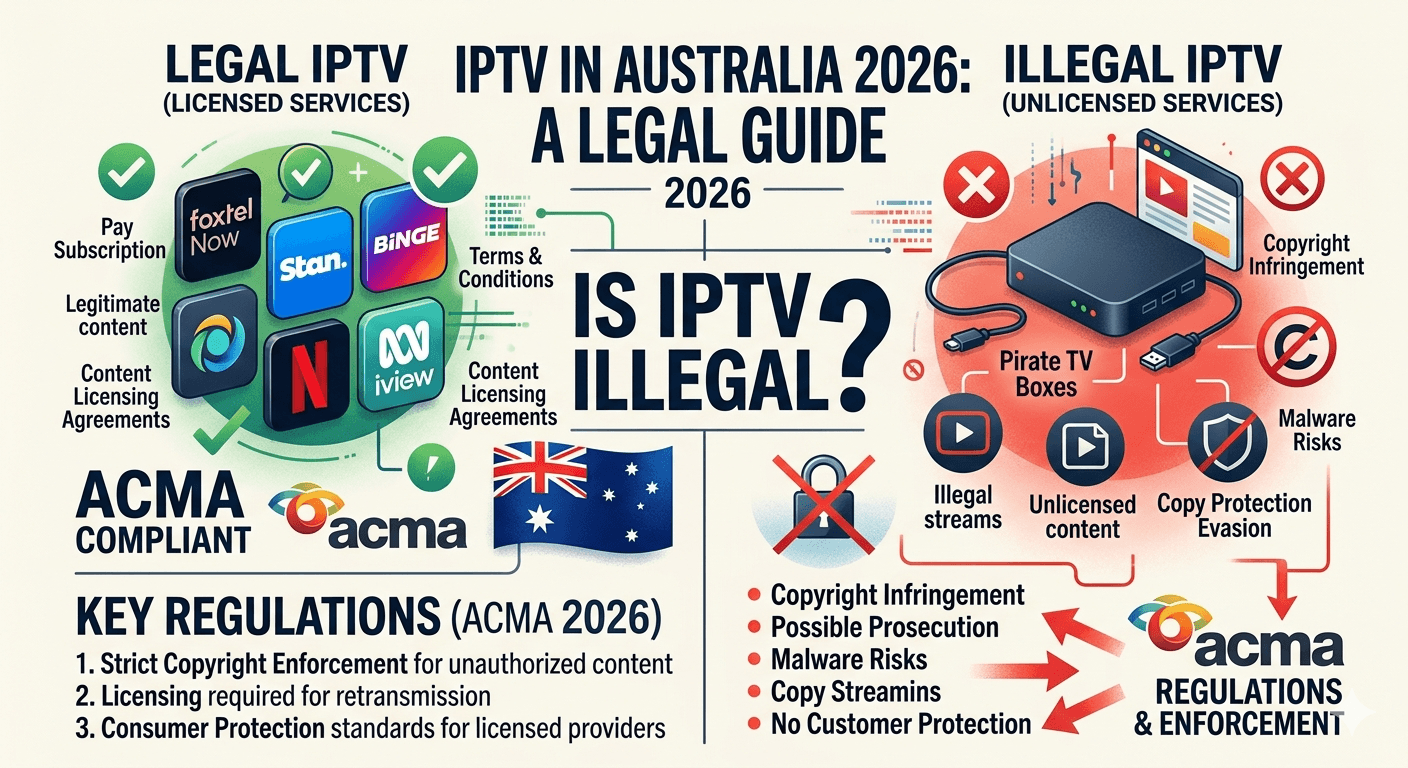 Is IPTV Illegal in Australia 2026 — legal guide ACMA IPTV regulations